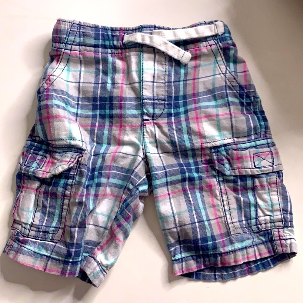Carter’s toddler plaid casual cargo cotton shorts 3T